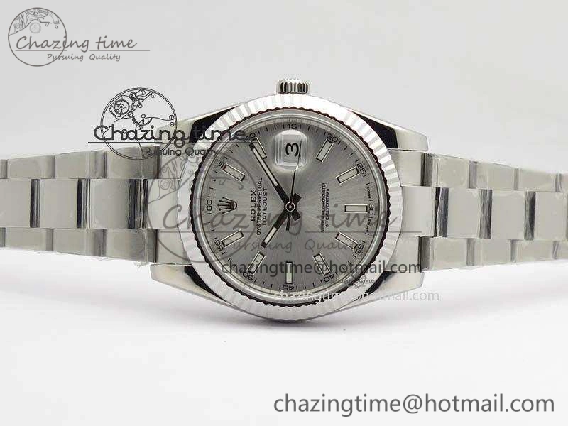 DateJust 41mm 126334 Noob 1:1 Best Edition Fluted Bezel Silver Dial On SS Oyster Bracelet A3235