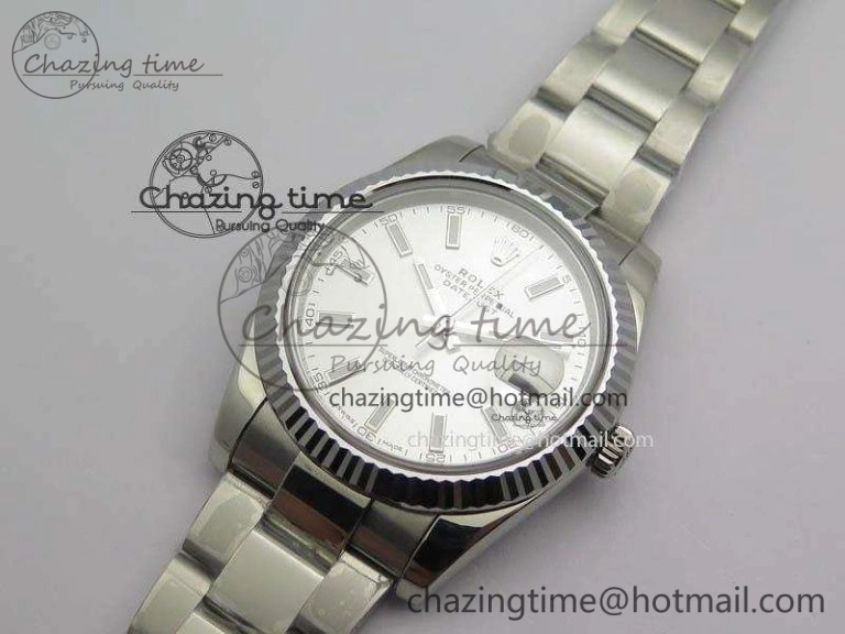 DateJust 41mm 126334 Noob 1:1 Best Edition Fluted Bezel Silver Dial On SS Oyster Bracelet A3235