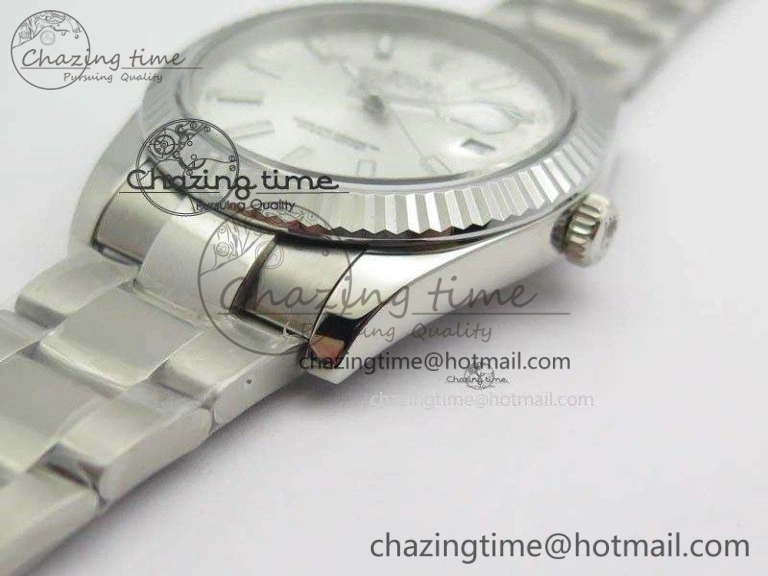 DateJust 41mm 126334 Noob 1:1 Best Edition Fluted Bezel Silver Dial On SS Oyster Bracelet A3235