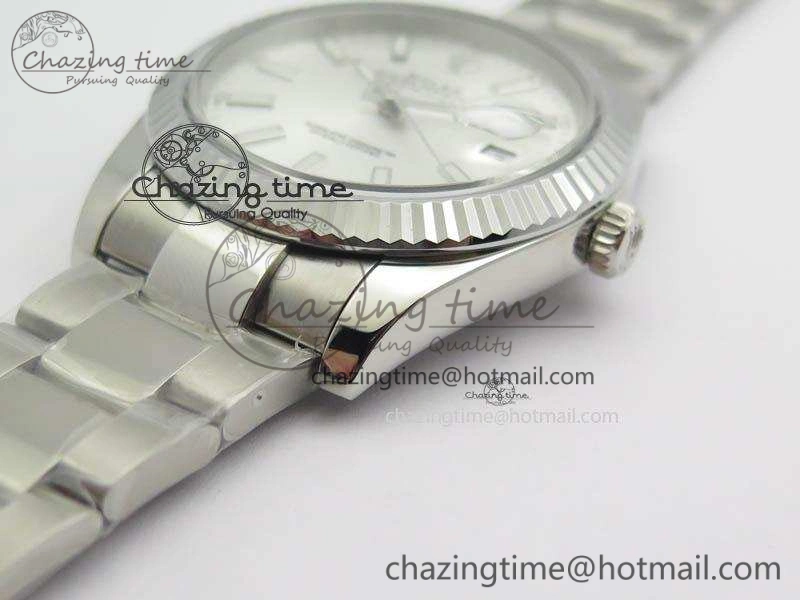 DateJust 41mm 126334 Noob 1:1 Best Edition Fluted Bezel Silver Dial On SS Oyster Bracelet A3235