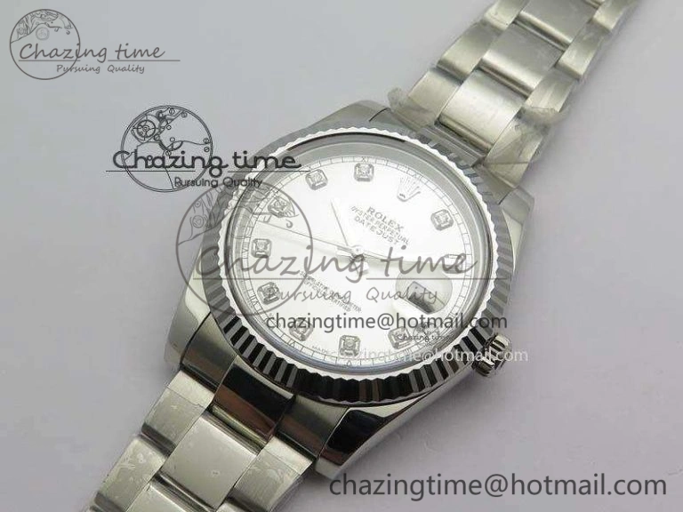 DateJust 41mm 126334 Noob 1:1 Best Edition Fluted Bezel Silver Diam Dial On SS Oyster Bracelet A3235