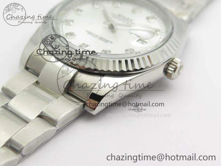 DateJust 41mm 126334 Noob 1:1 Best Edition Fluted Bezel Silver Diam Dial On SS Oyster Bracelet A3235