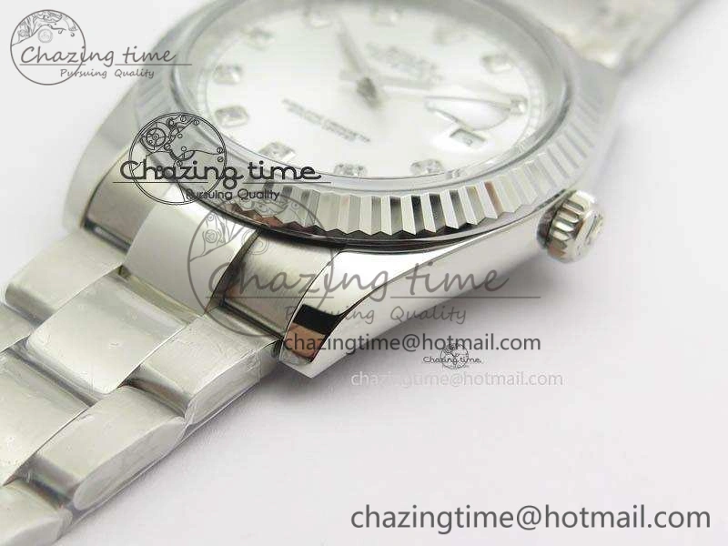 DateJust 41mm 126334 Noob 1:1 Best Edition Fluted Bezel Silver Diam Dial On SS Oyster Bracelet A3235