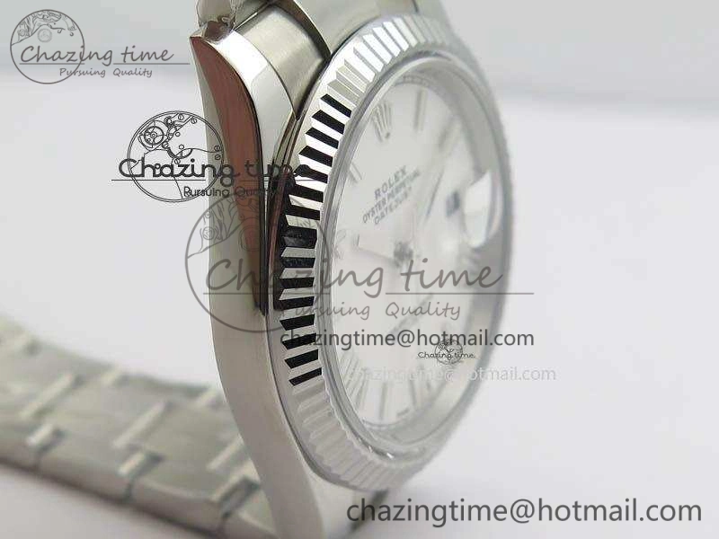 DateJust 41mm 126334 Noob 1:1 Best Edition Fluted Bezel White Roman Dial On SS Oyster Bracelet A3235