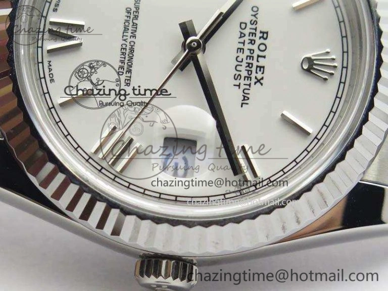 DateJust 41mm 126334 Noob 1:1 Best Edition Fluted Bezel White Roman Dial On SS Oyster Bracelet A3235
