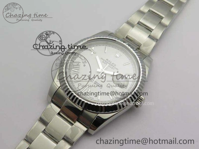 DateJust 41mm 126334 Noob 1:1 Best Edition Fluted Bezel White Roman Dial On SS Oyster Bracelet A3235