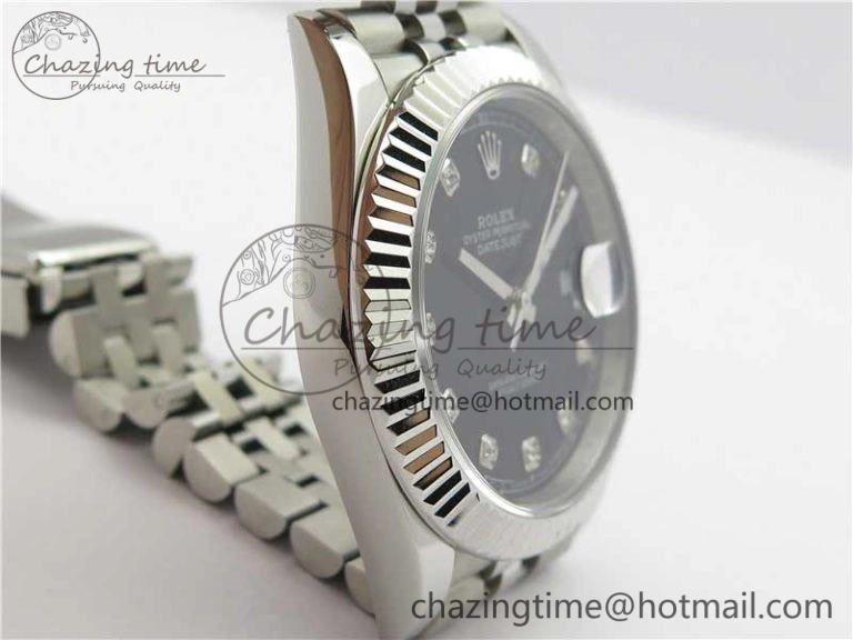 DateJust 41mm 126334 SS BP Maker 1:1 Best Edition New Version Black Crystal Dial on Jubilee Bracelet