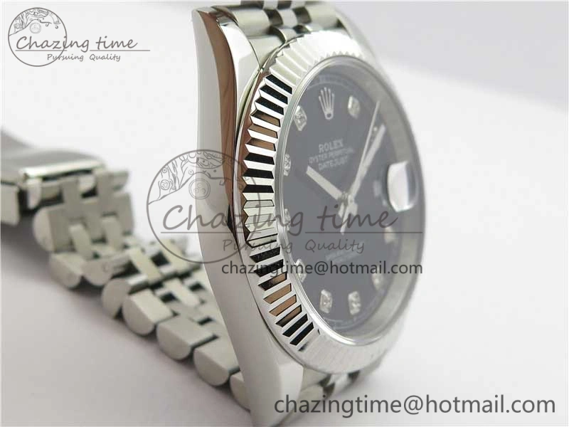 DateJust 41mm 126334 SS BP Maker 1:1 Best Edition New Version Black Crystal Dial on Jubilee Bracelet
