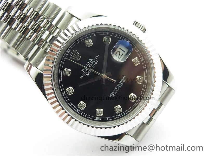 DateJust 41mm 126334 SS BP Maker 1:1 Best Edition New Version Black Crystal Dial on Jubilee Bracelet