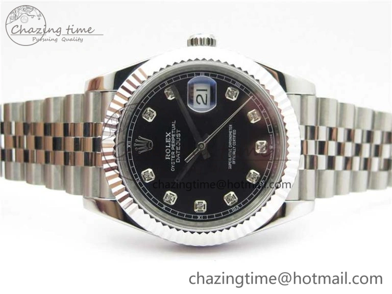 DateJust 41mm 126334 SS BP Maker 1:1 Best Edition New Version Black Crystal Dial on Jubilee Bracelet