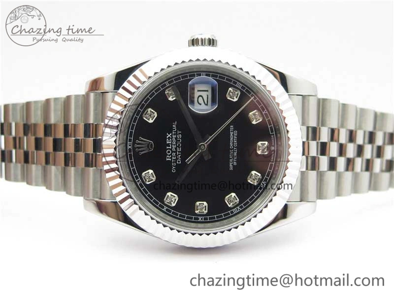 DateJust 41mm 126334 SS BP Maker 1:1 Best Edition New Version Black Crystal Dial on Jubilee Bracelet