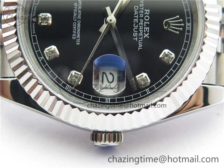 DateJust 41mm 126334 SS BP Maker 1:1 Best Edition New Version Black Crystal Dial on Jubilee Bracelet