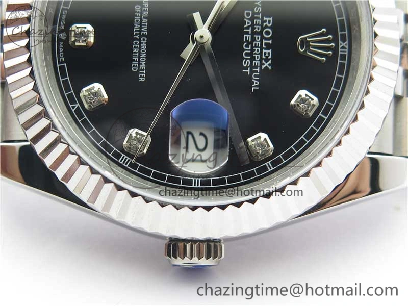 DateJust 41mm 126334 SS BP Maker 1:1 Best Edition New Version Black Crystal Dial on Jubilee Bracelet