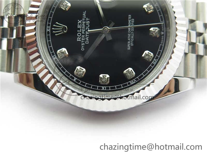 DateJust 41mm 126334 SS BP Maker 1:1 Best Edition New Version Black Crystal Dial on Jubilee Bracelet