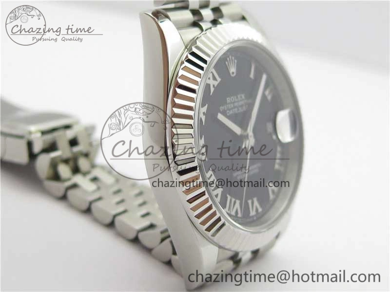 DateJust 41mm 126334 SS BP Maker 1:1 Best Edition New Version Black Roman Dial on Jubilee Bracelet