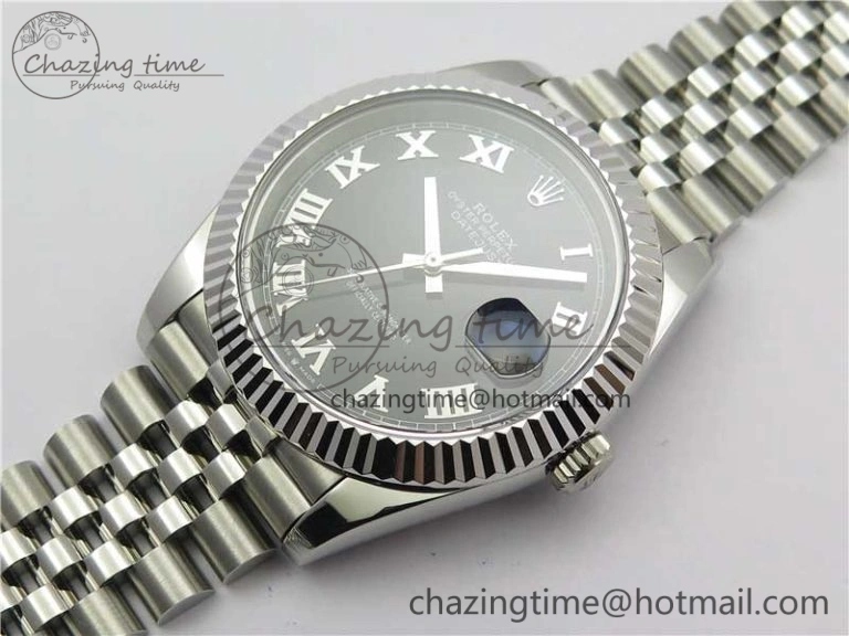 DateJust 41mm 126334 SS BP Maker 1:1 Best Edition New Version Black Roman Dial on Jubilee Bracelet