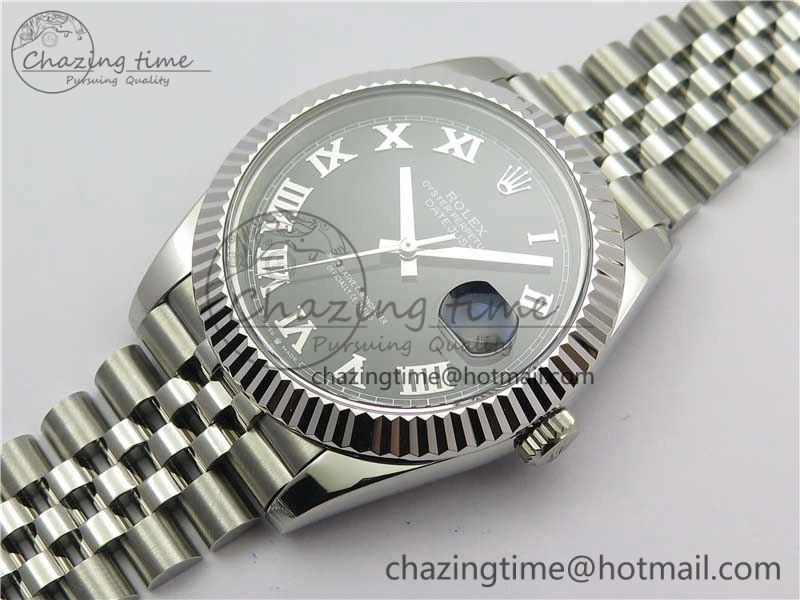 DateJust 41mm 126334 SS BP Maker 1:1 Best Edition New Version Black Roman Dial on Jubilee Bracelet