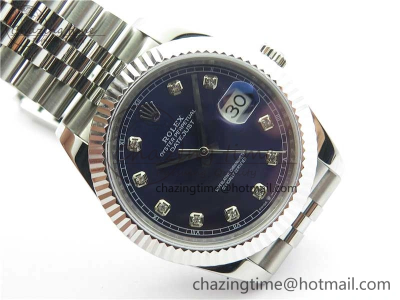 DateJust 41mm 126334 SS BP Maker 1:1 Best Edition New Version Blue Crystal Dial on Jubilee Bracelet