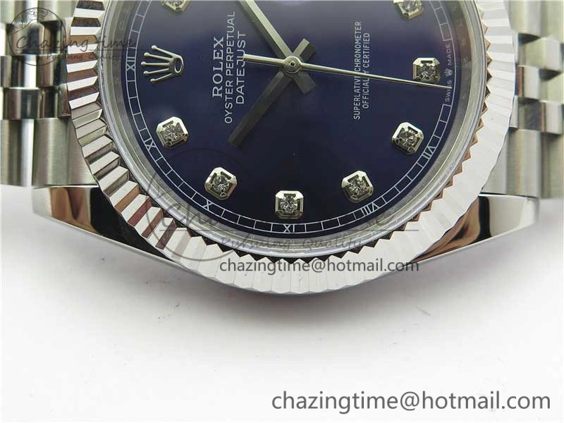 DateJust 41mm 126334 SS BP Maker 1:1 Best Edition New Version Blue Crystal Dial on Jubilee Bracelet