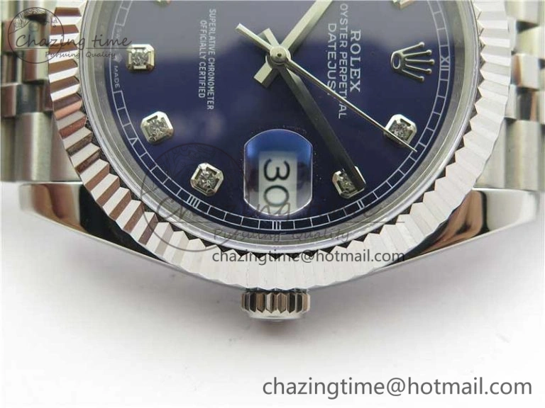 DateJust 41mm 126334 SS BP Maker 1:1 Best Edition New Version Blue Crystal Dial on Jubilee Bracelet