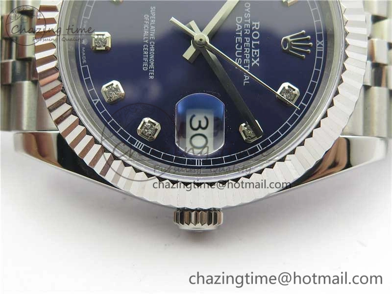 DateJust 41mm 126334 SS BP Maker 1:1 Best Edition New Version Blue Crystal Dial on Jubilee Bracelet