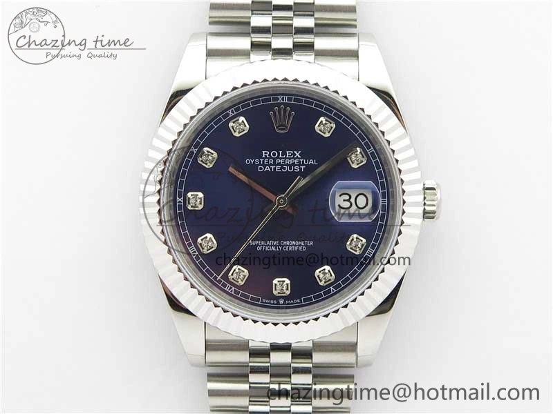 DateJust 41mm 126334 SS BP Maker 1:1 Best Edition New Version Blue Crystal Dial on Jubilee Bracelet
