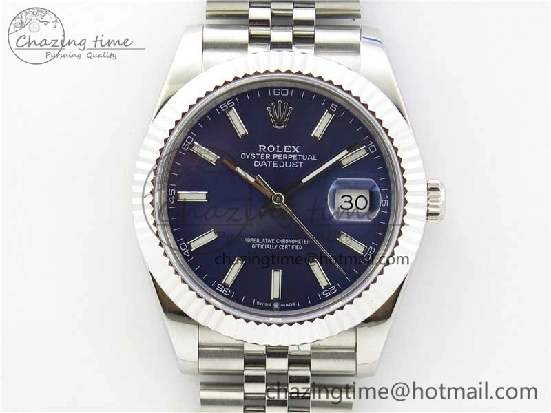 DateJust 41mm 126334 SS BP Maker 1:1 Best Edition New Version Blue Dial on Jubilee Bracelet
