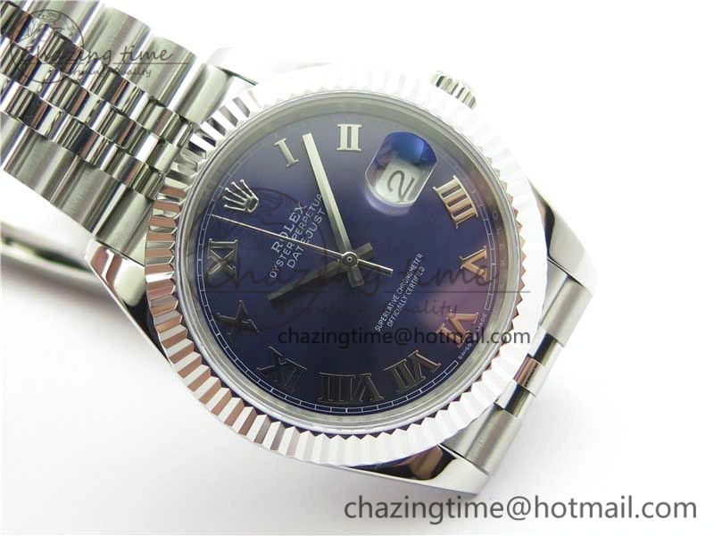 DateJust 41mm 126334 SS BP Maker 1:1 Best Edition New Version Blue Roman Dial on Jubilee Bracelet