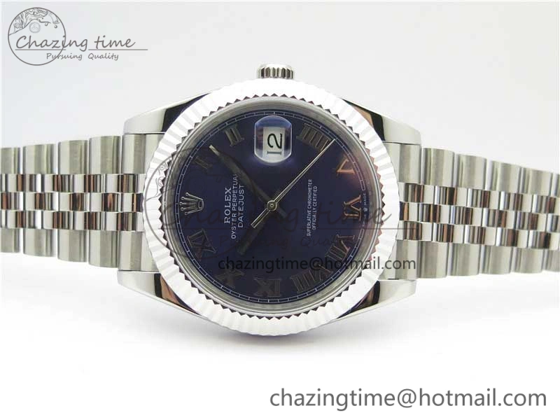 DateJust 41mm 126334 SS BP Maker 1:1 Best Edition New Version Blue Roman Dial on Jubilee Bracelet