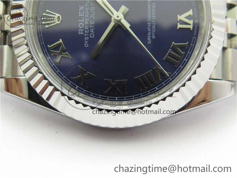 DateJust 41mm 126334 SS BP Maker 1:1 Best Edition New Version Blue Roman Dial on Jubilee Bracelet