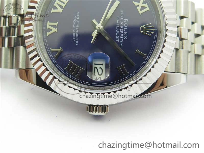DateJust 41mm 126334 SS BP Maker 1:1 Best Edition New Version Blue Roman Dial on Jubilee Bracelet