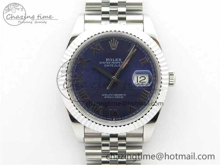 DateJust 41mm 126334 SS BP Maker 1:1 Best Edition New Version Blue Roman Dial on Jubilee Bracelet