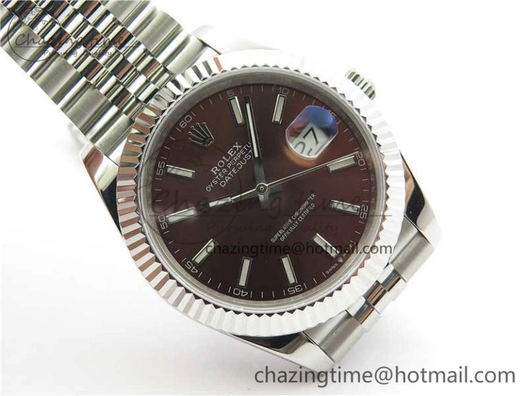 DateJust 41mm 126334 SS BP Maker 1:1 Best Edition New Version Brown Dial on Jubilee Bracelet