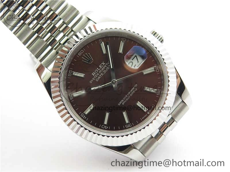 DateJust 41mm 126334 SS BP Maker 1:1 Best Edition New Version Brown Dial on Jubilee Bracelet