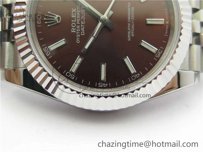 DateJust 41mm 126334 SS BP Maker 1:1 Best Edition New Version Brown Dial on Jubilee Bracelet