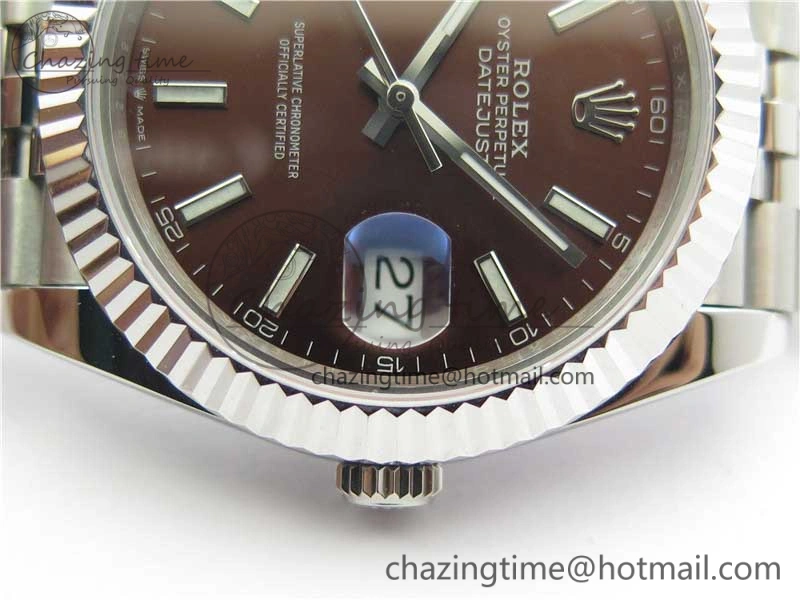 DateJust 41mm 126334 SS BP Maker 1:1 Best Edition New Version Brown Dial on Jubilee Bracelet
