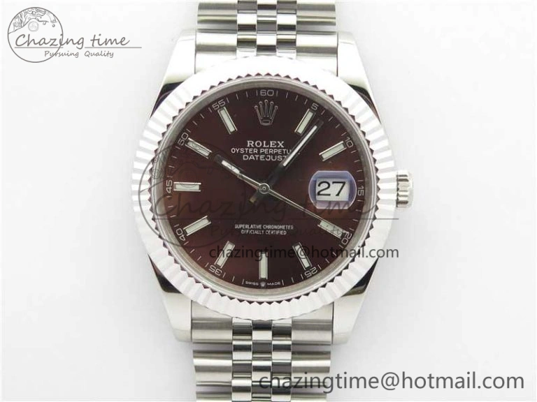 DateJust 41mm 126334 SS BP Maker 1:1 Best Edition New Version Brown Dial on Jubilee Bracelet