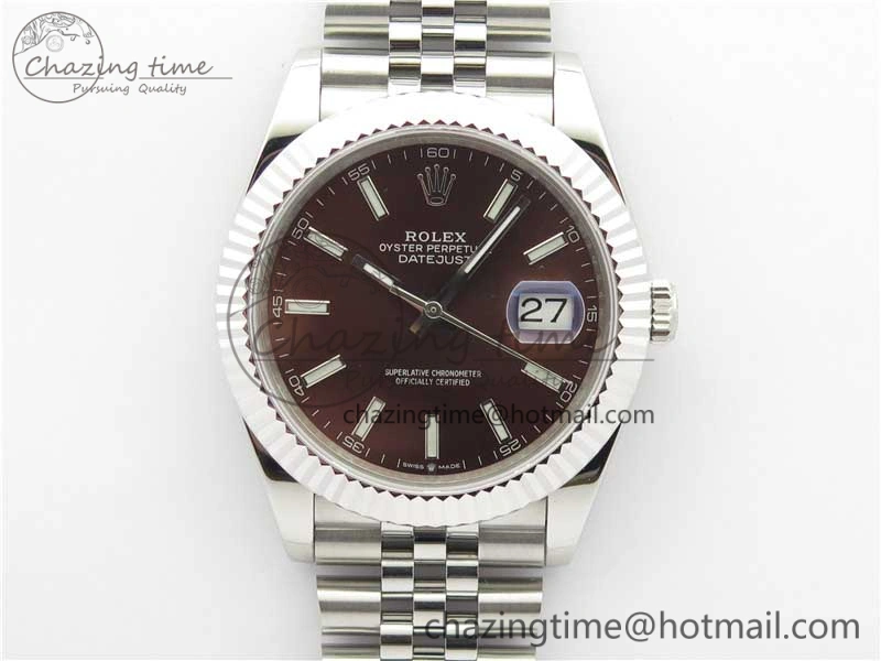 DateJust 41mm 126334 SS BP Maker 1:1 Best Edition New Version Brown Dial on Jubilee Bracelet