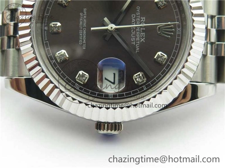 DateJust 41mm 126334 SS BP Maker 1:1 Best Edition New Version Gray Crystal Dial on Jubilee Bracelet