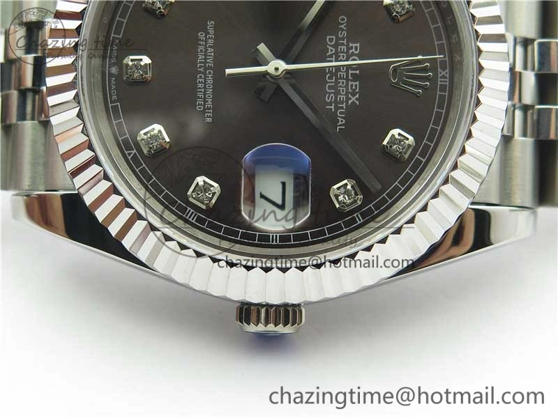 DateJust 41mm 126334 SS BP Maker 1:1 Best Edition New Version Gray Crystal Dial on Jubilee Bracelet