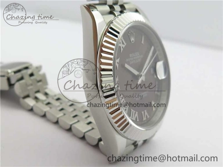 DateJust 41mm 126334 SS BP Maker 1:1 Best Edition New Version Gray Roman Dial on Jubilee Bracelet
