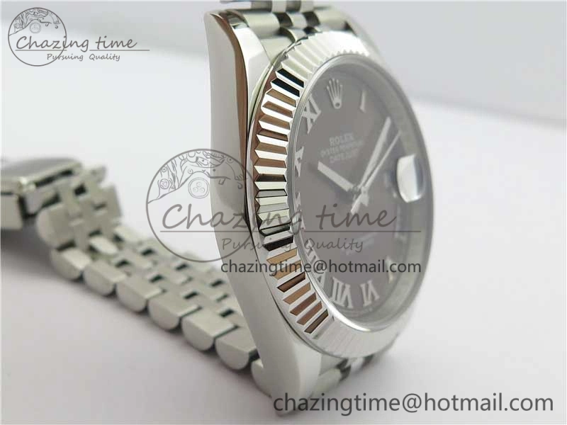 DateJust 41mm 126334 SS BP Maker 1:1 Best Edition New Version Gray Roman Dial on Jubilee Bracelet