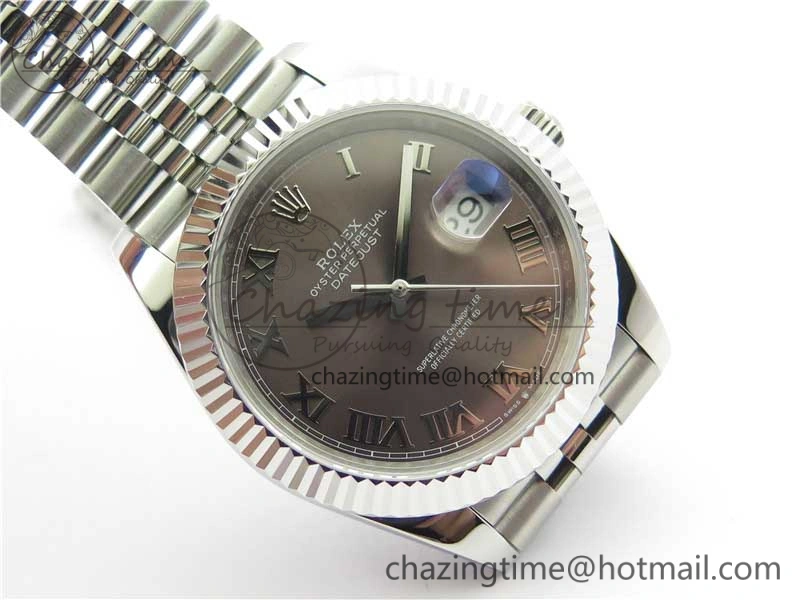 DateJust 41mm 126334 SS BP Maker 1:1 Best Edition New Version Gray Roman Dial on Jubilee Bracelet
