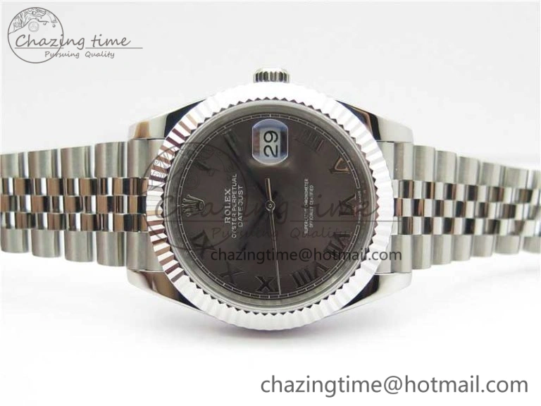 DateJust 41mm 126334 SS BP Maker 1:1 Best Edition New Version Gray Roman Dial on Jubilee Bracelet