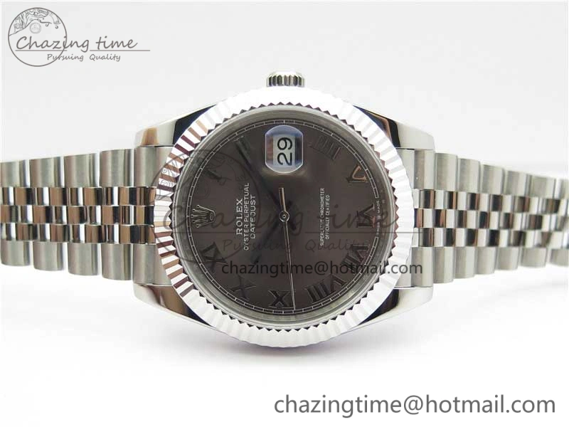 DateJust 41mm 126334 SS BP Maker 1:1 Best Edition New Version Gray Roman Dial on Jubilee Bracelet