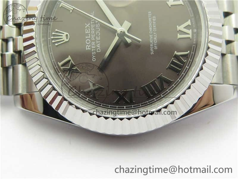 DateJust 41mm 126334 SS BP Maker 1:1 Best Edition New Version Gray Roman Dial on Jubilee Bracelet
