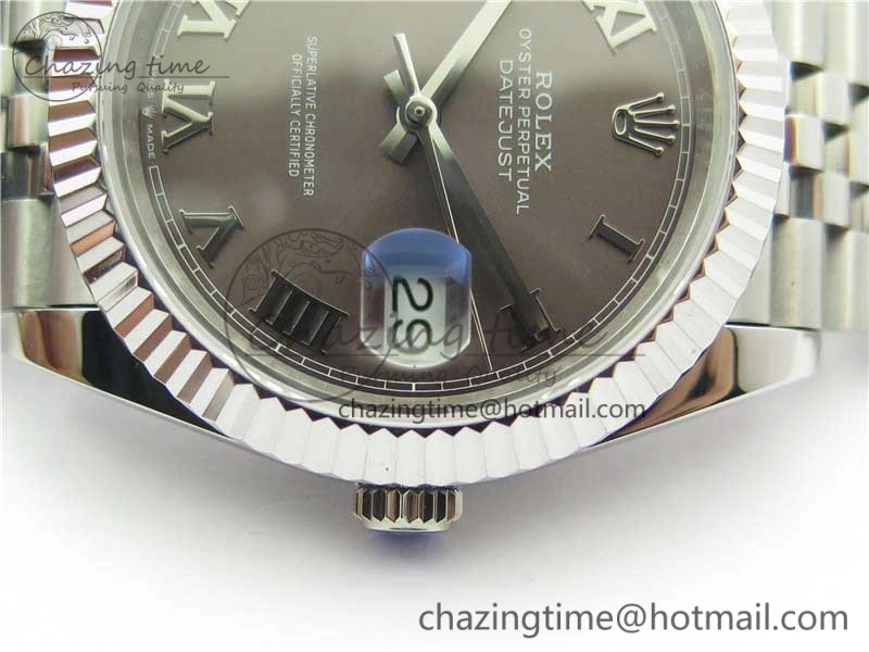 DateJust 41mm 126334 SS BP Maker 1:1 Best Edition New Version Gray Roman Dial on Jubilee Bracelet