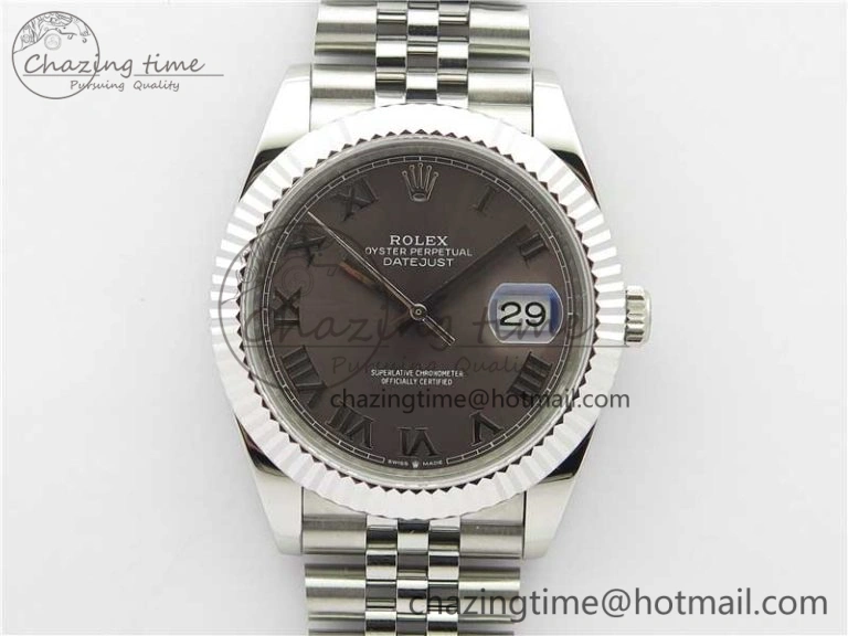 DateJust 41mm 126334 SS BP Maker 1:1 Best Edition New Version Gray Roman Dial on Jubilee Bracelet