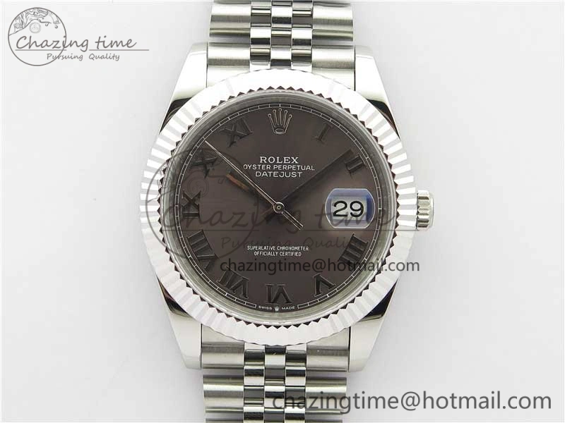 DateJust 41mm 126334 SS BP Maker 1:1 Best Edition New Version Gray Roman Dial on Jubilee Bracelet