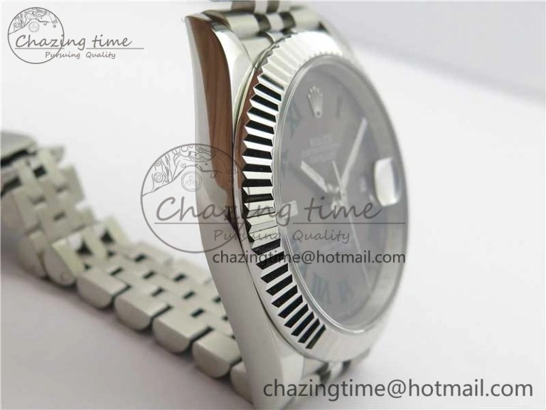 DateJust 41mm 126334 SS BP Maker 1:1 Best Edition New Version Gray Green Roman Dial on Jubilee Bracelet